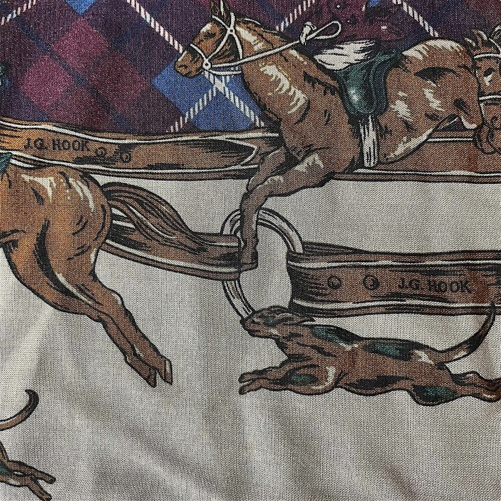 Vintage JG Hook Equestrian Scarf 1980s 1990s Preppy Retro - Picture 4 of 5